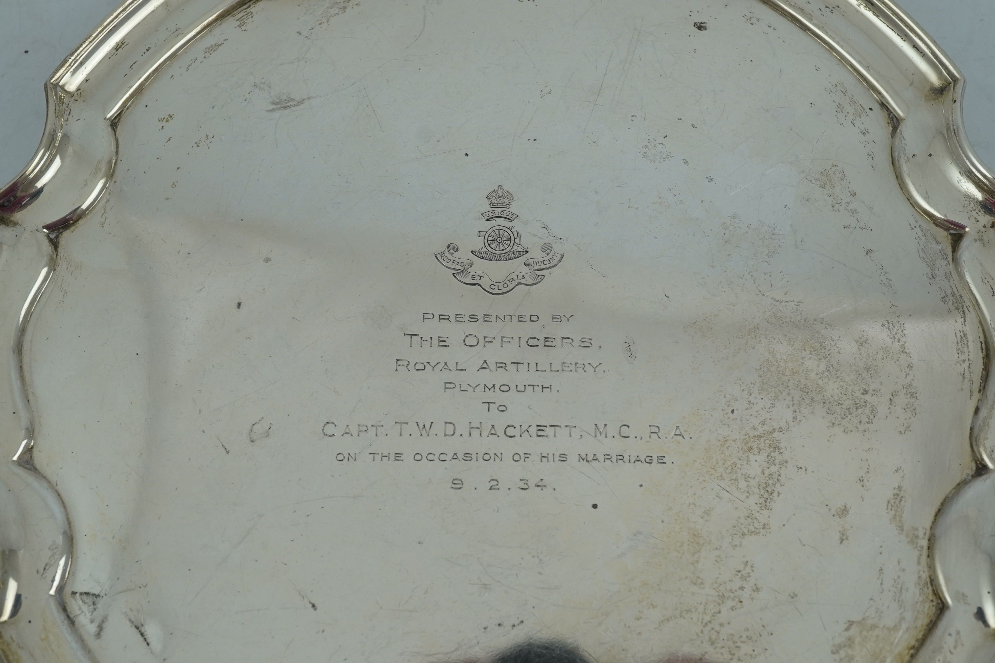 A George V silver salver, by James Dixon & Sons